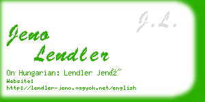 jeno lendler business card